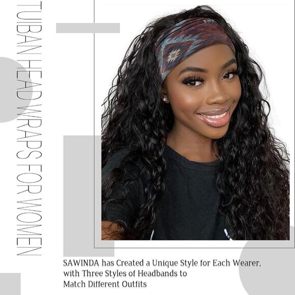 6 Pack Boho Headbands Women Wide Twist Knotted Elastic Hair Bands for Yoga Worko main image 4
